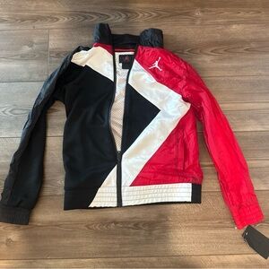 Jordan Men's Black, Red, and White Bomber Jacket